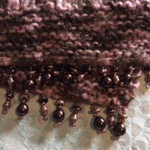 Handmade scarf with beaded edge